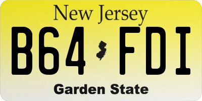 NJ license plate B64FDI