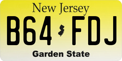 NJ license plate B64FDJ