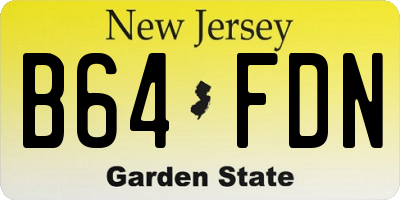 NJ license plate B64FDN