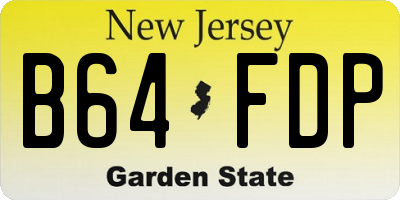 NJ license plate B64FDP