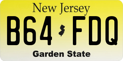 NJ license plate B64FDQ