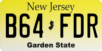 NJ license plate B64FDR
