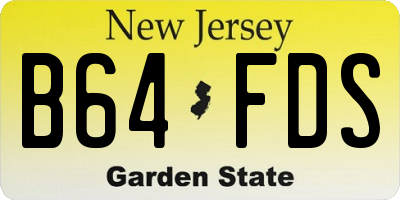 NJ license plate B64FDS
