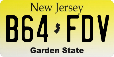 NJ license plate B64FDV