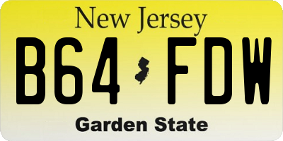 NJ license plate B64FDW