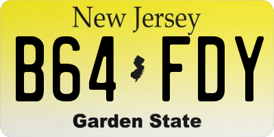 NJ license plate B64FDY
