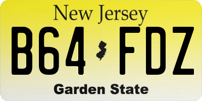 NJ license plate B64FDZ