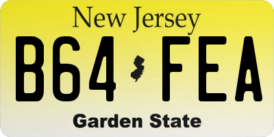 NJ license plate B64FEA