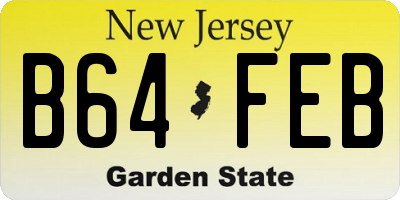 NJ license plate B64FEB