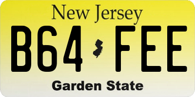 NJ license plate B64FEE
