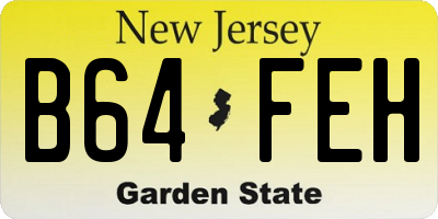 NJ license plate B64FEH