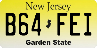 NJ license plate B64FEI