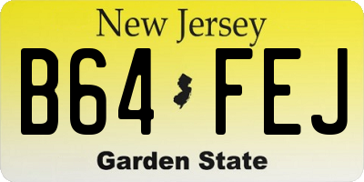 NJ license plate B64FEJ