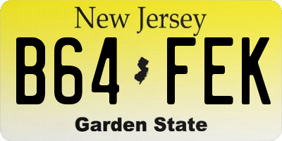 NJ license plate B64FEK