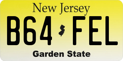 NJ license plate B64FEL