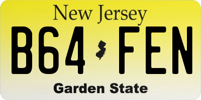 NJ license plate B64FEN