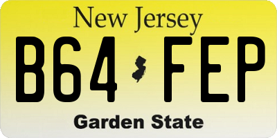 NJ license plate B64FEP