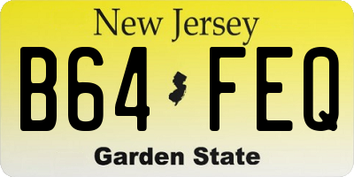 NJ license plate B64FEQ