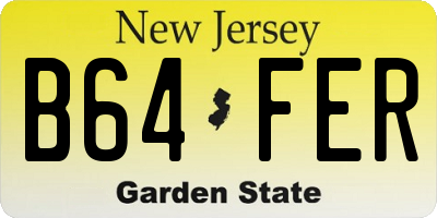NJ license plate B64FER