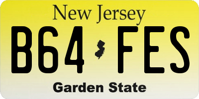 NJ license plate B64FES