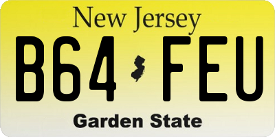 NJ license plate B64FEU