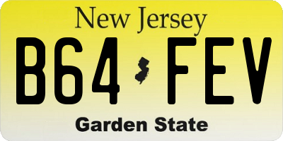 NJ license plate B64FEV