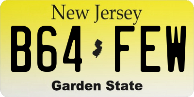 NJ license plate B64FEW