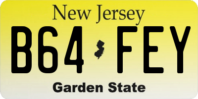 NJ license plate B64FEY