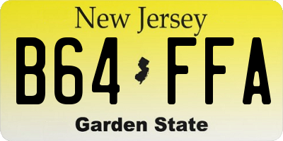 NJ license plate B64FFA