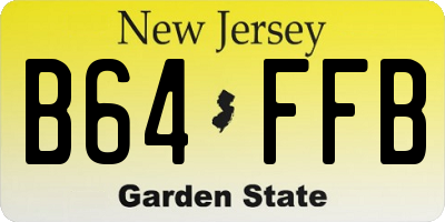 NJ license plate B64FFB