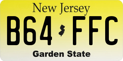 NJ license plate B64FFC