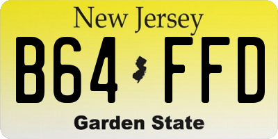 NJ license plate B64FFD