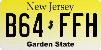 NJ license plate B64FFH