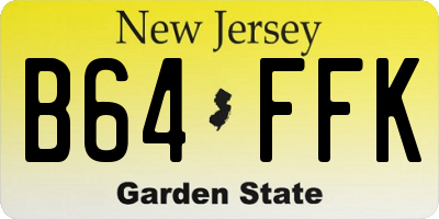NJ license plate B64FFK