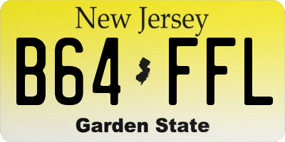 NJ license plate B64FFL