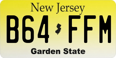 NJ license plate B64FFM