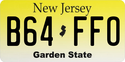 NJ license plate B64FFO