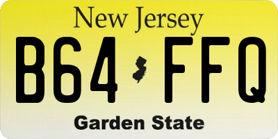NJ license plate B64FFQ