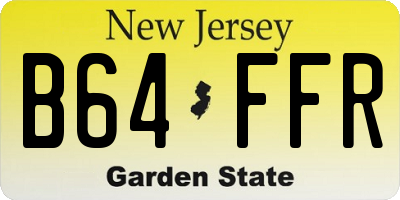 NJ license plate B64FFR