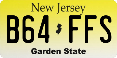 NJ license plate B64FFS