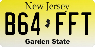 NJ license plate B64FFT