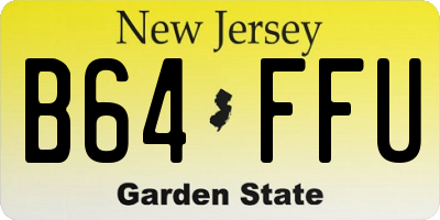 NJ license plate B64FFU