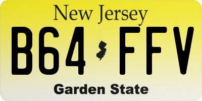 NJ license plate B64FFV