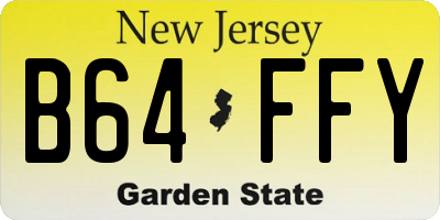 NJ license plate B64FFY