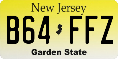 NJ license plate B64FFZ