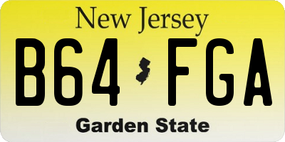 NJ license plate B64FGA