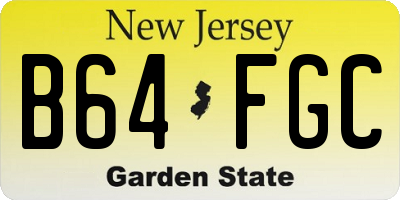 NJ license plate B64FGC