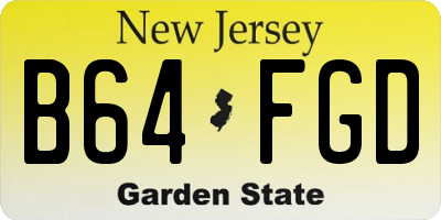NJ license plate B64FGD