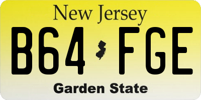 NJ license plate B64FGE