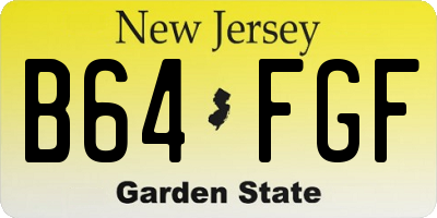 NJ license plate B64FGF